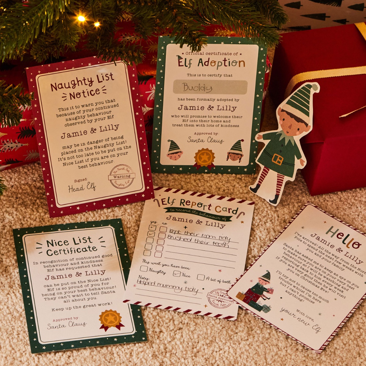 Personalised Elf Activity Card Pack