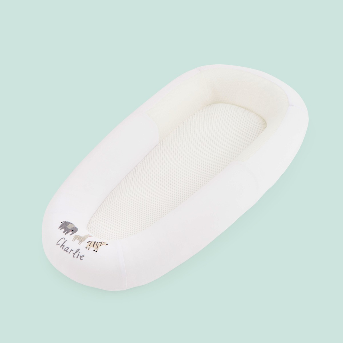 Personalised Purflo White Safari Design Sleep Tight Baby Bed