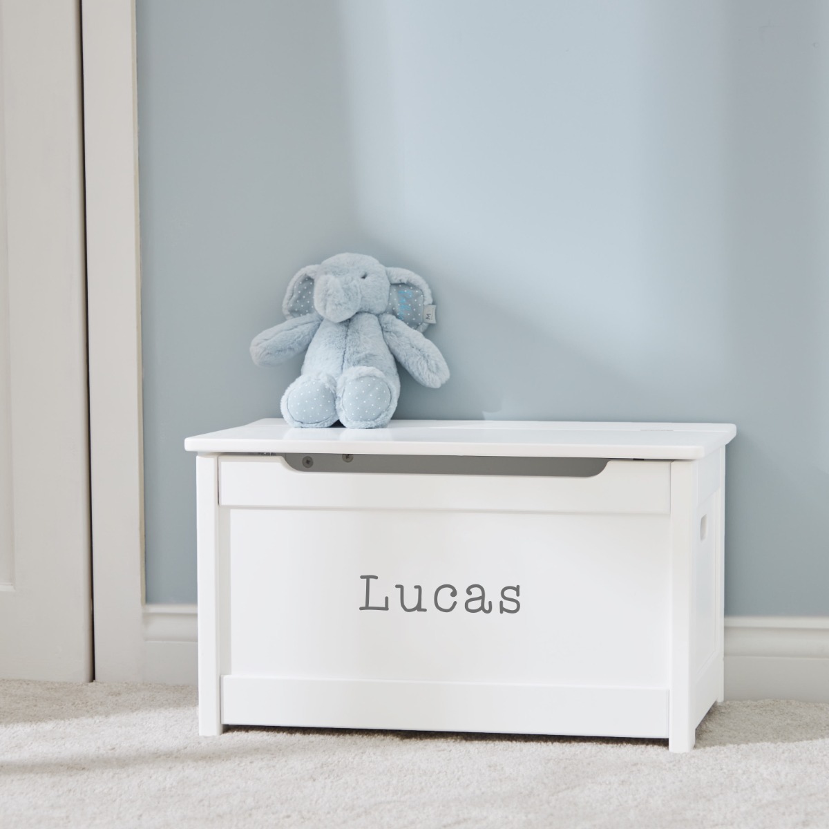 Personalised White Panelled Toy Box