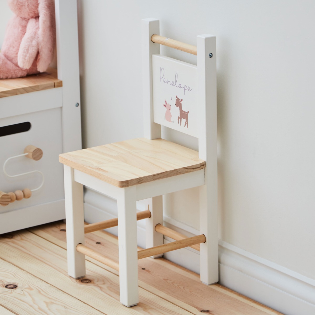 Personalised Woodland Animals Wooden Chair