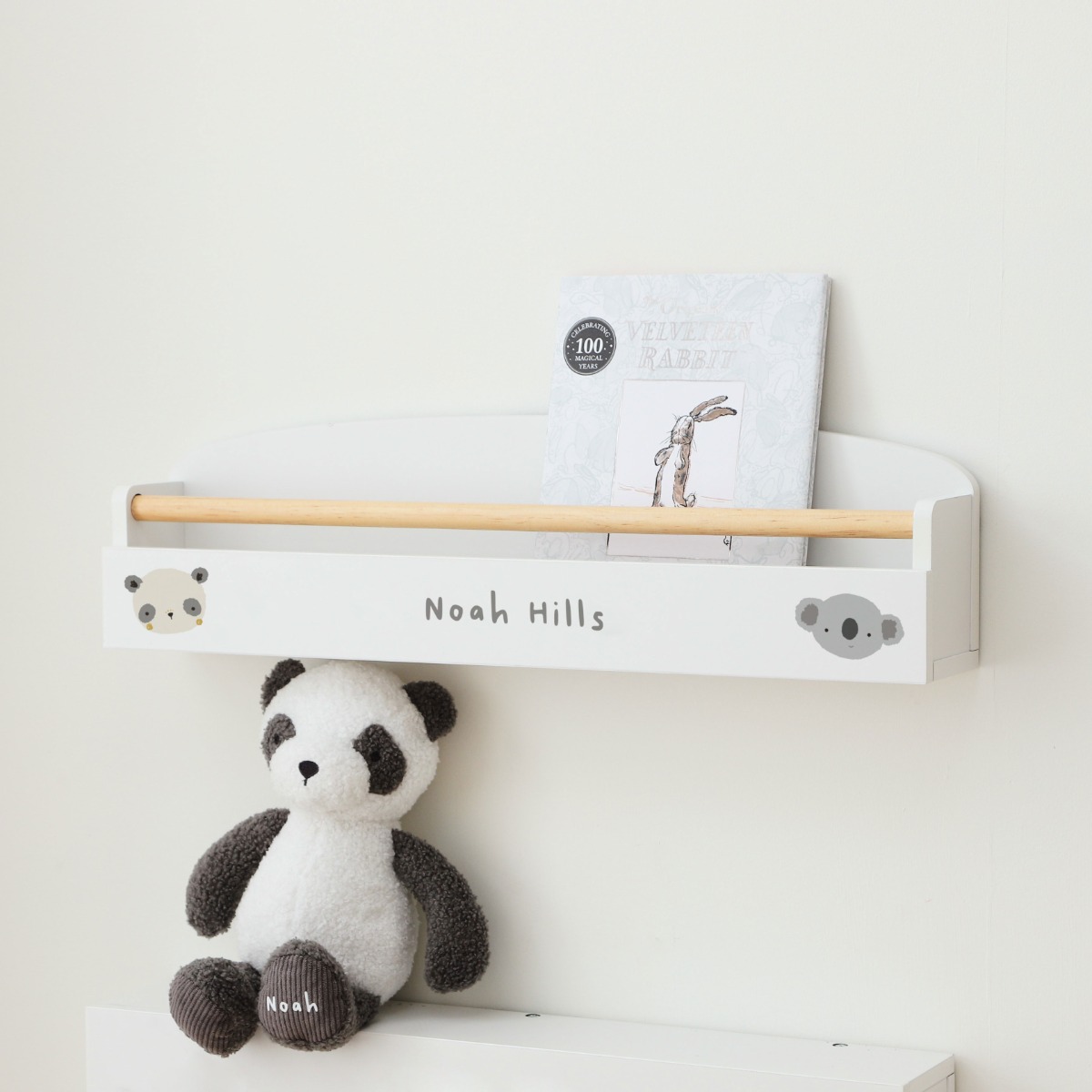 Personalised Koala and Panda Picture Shelf