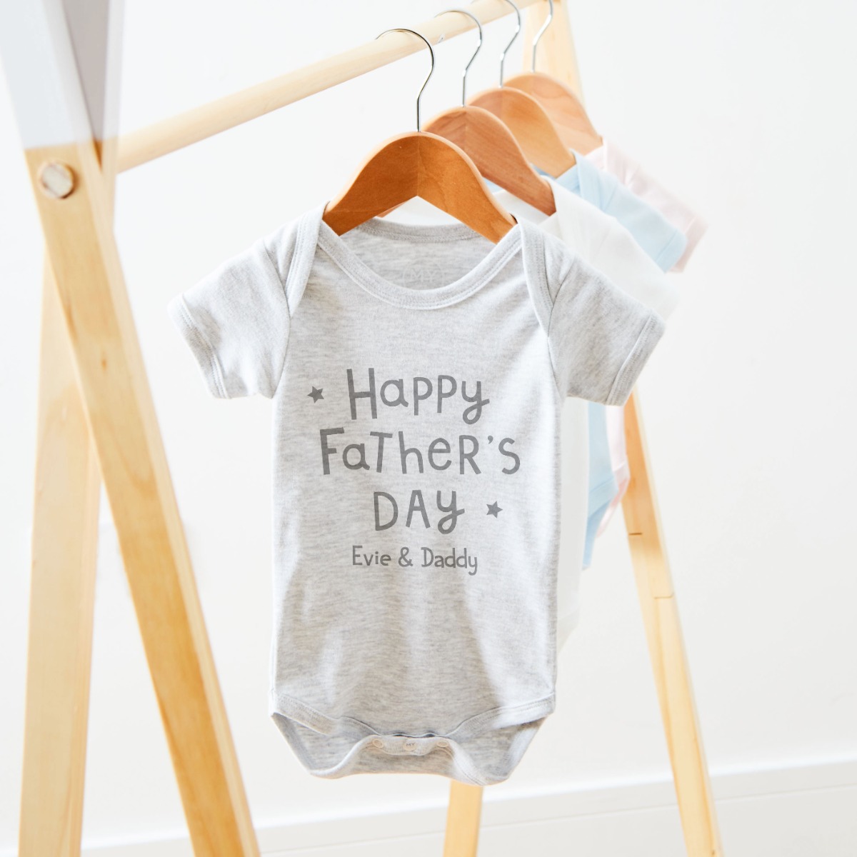 Personalised Happy Father’s Day Grey Bodysuit