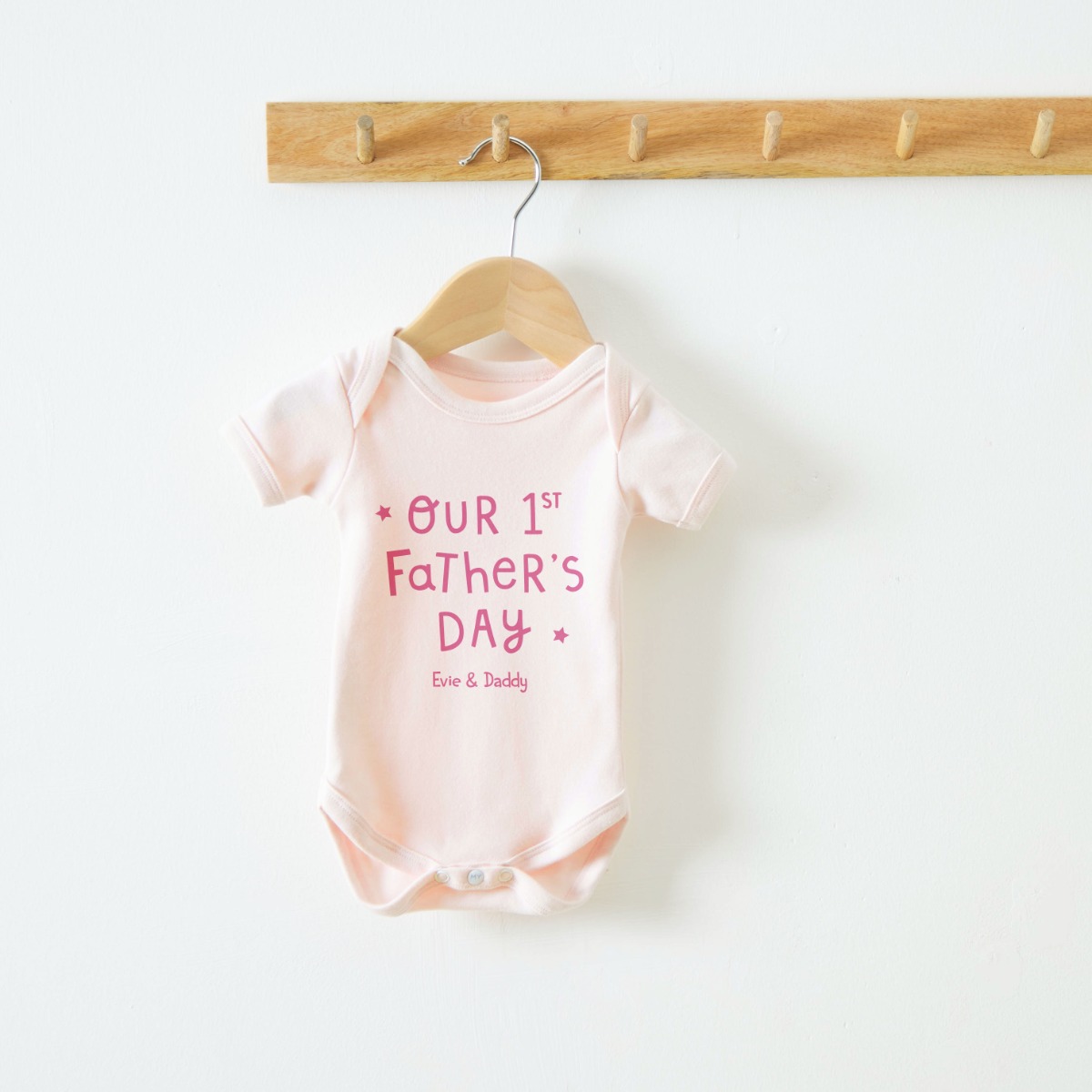 Personalised Our 1st Father’s Day Pink Bodysuit