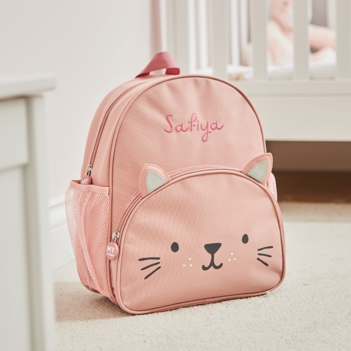 Personalised Pink Cat Medium Backpack