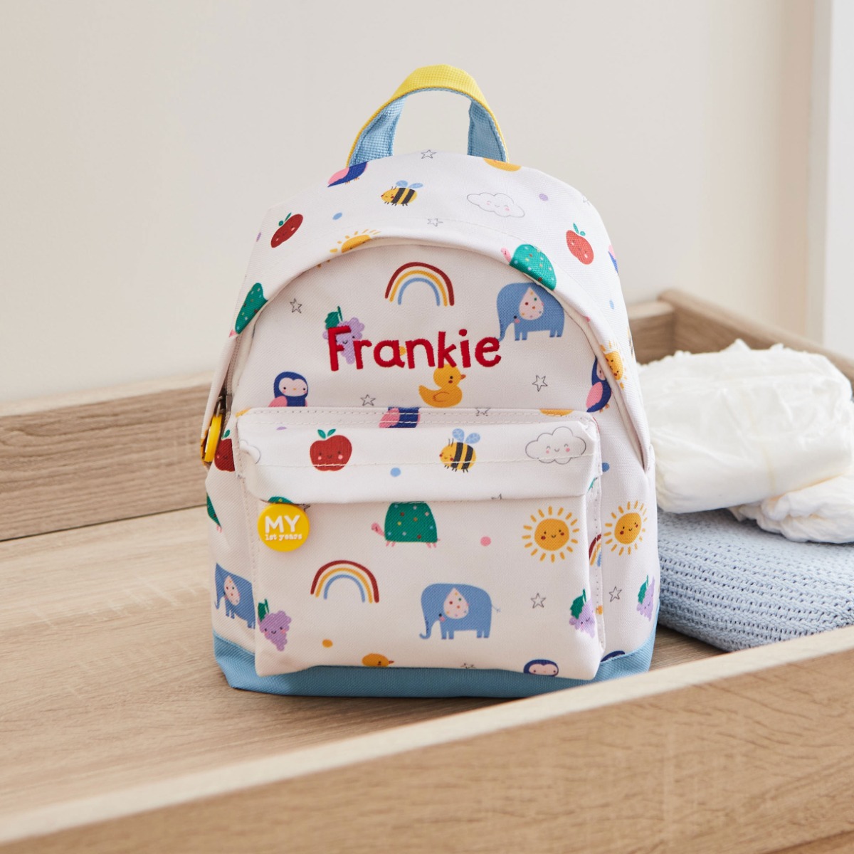 Personalised Colourful Print Mini Backpack