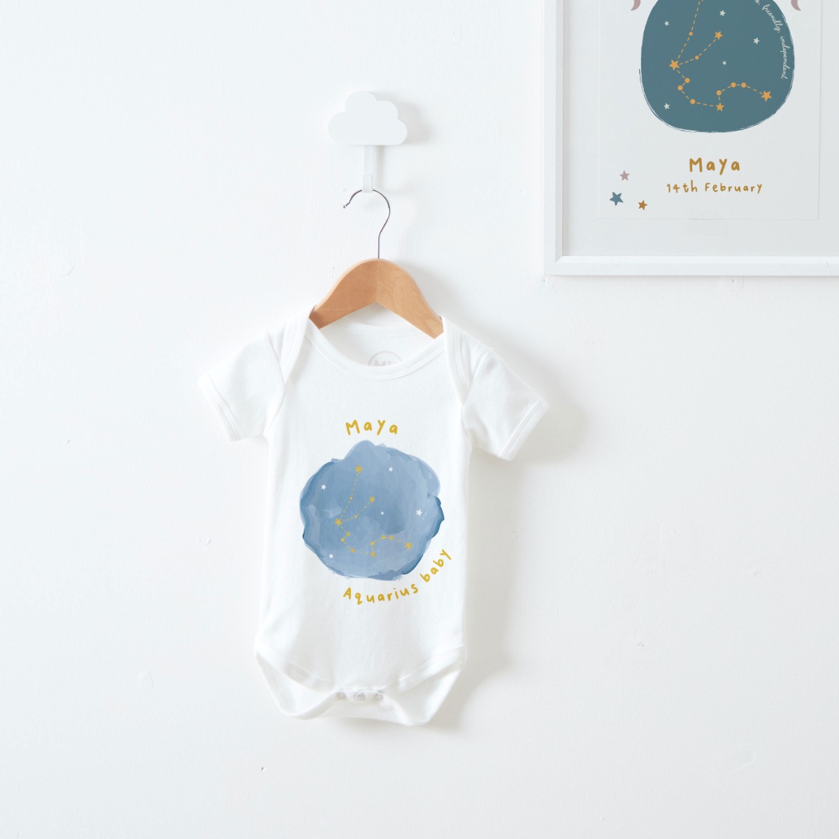 Personalised Aquarius Baby Bodysuit