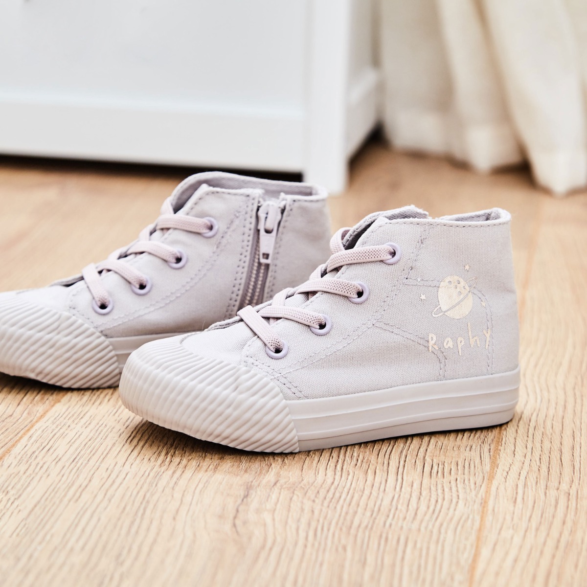 Personalised Space Toddler High Top Trainers