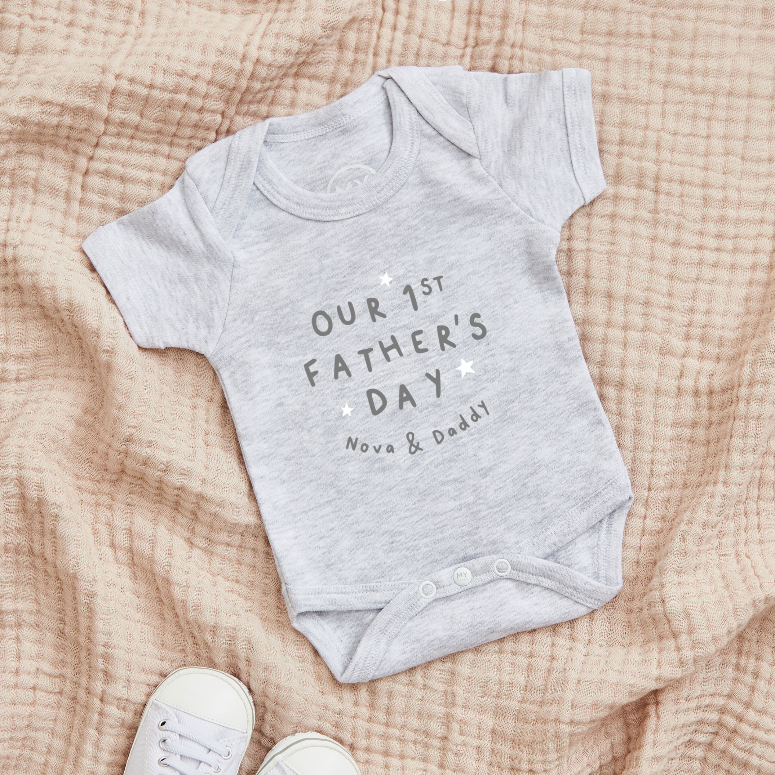 Personalised Grey Our 1st Father’s Day Bodysuit