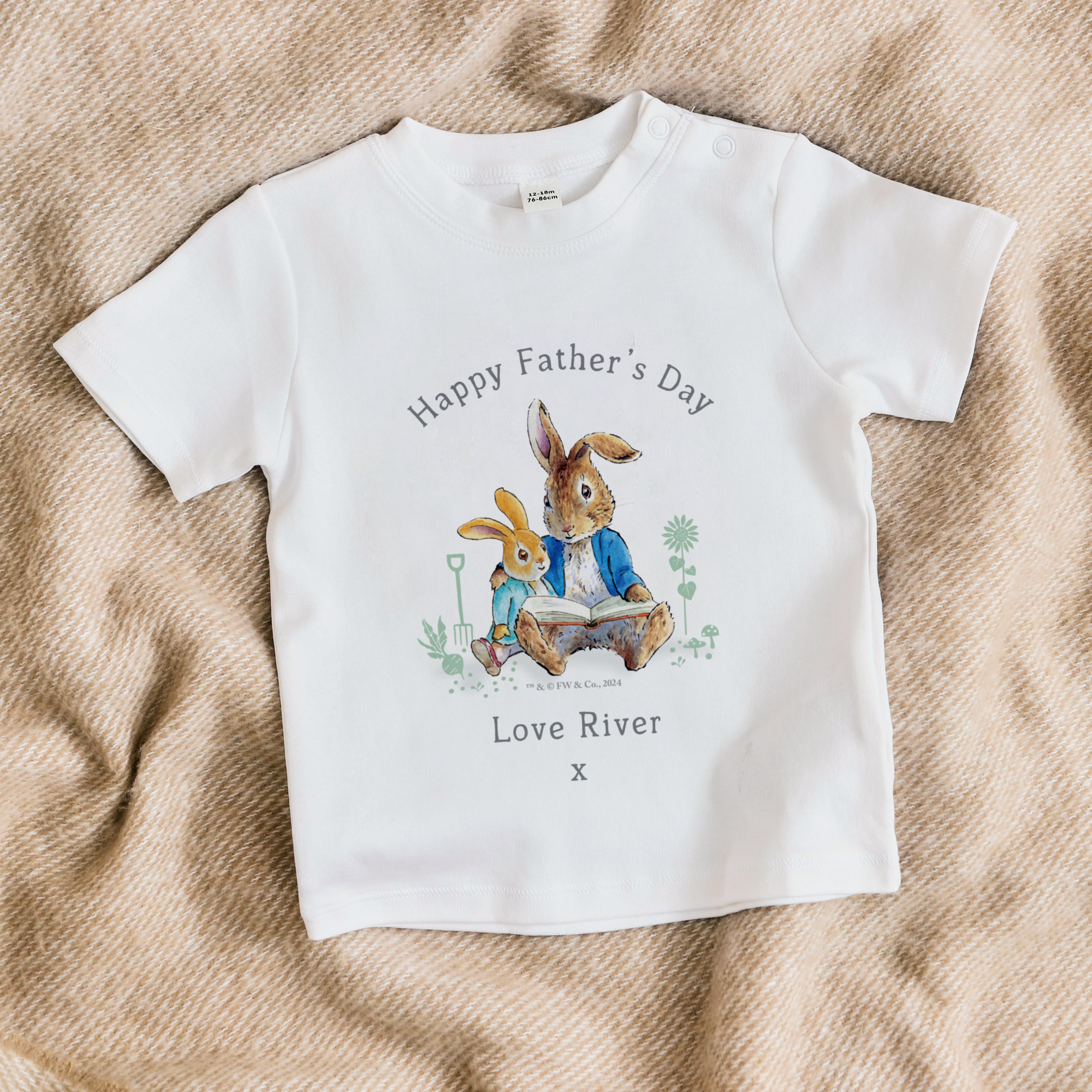 Personalised Peter Rabbit Happy Father's Day T-Shirt