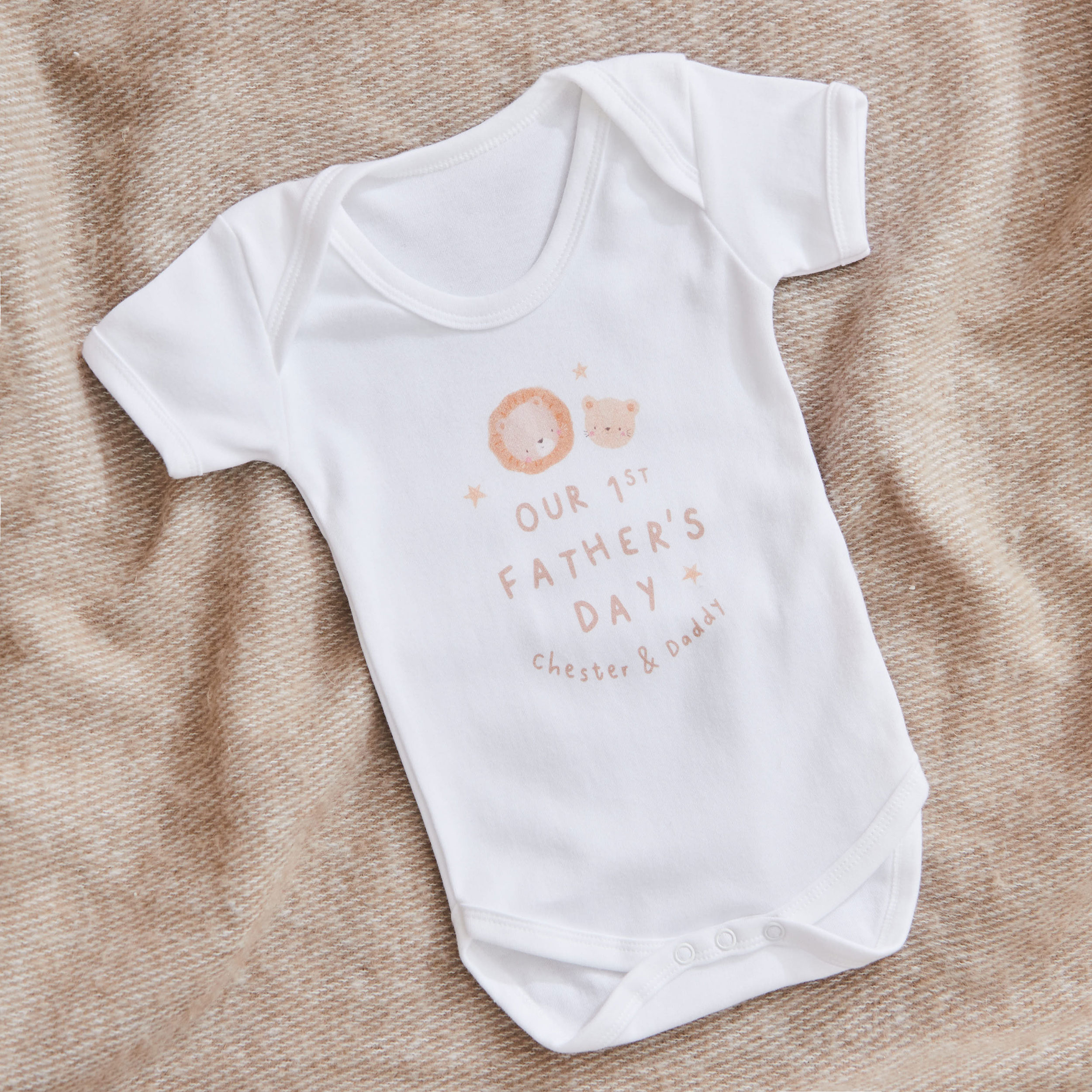 Personalised Our 1st Father's Day Lion Design Bodysuit