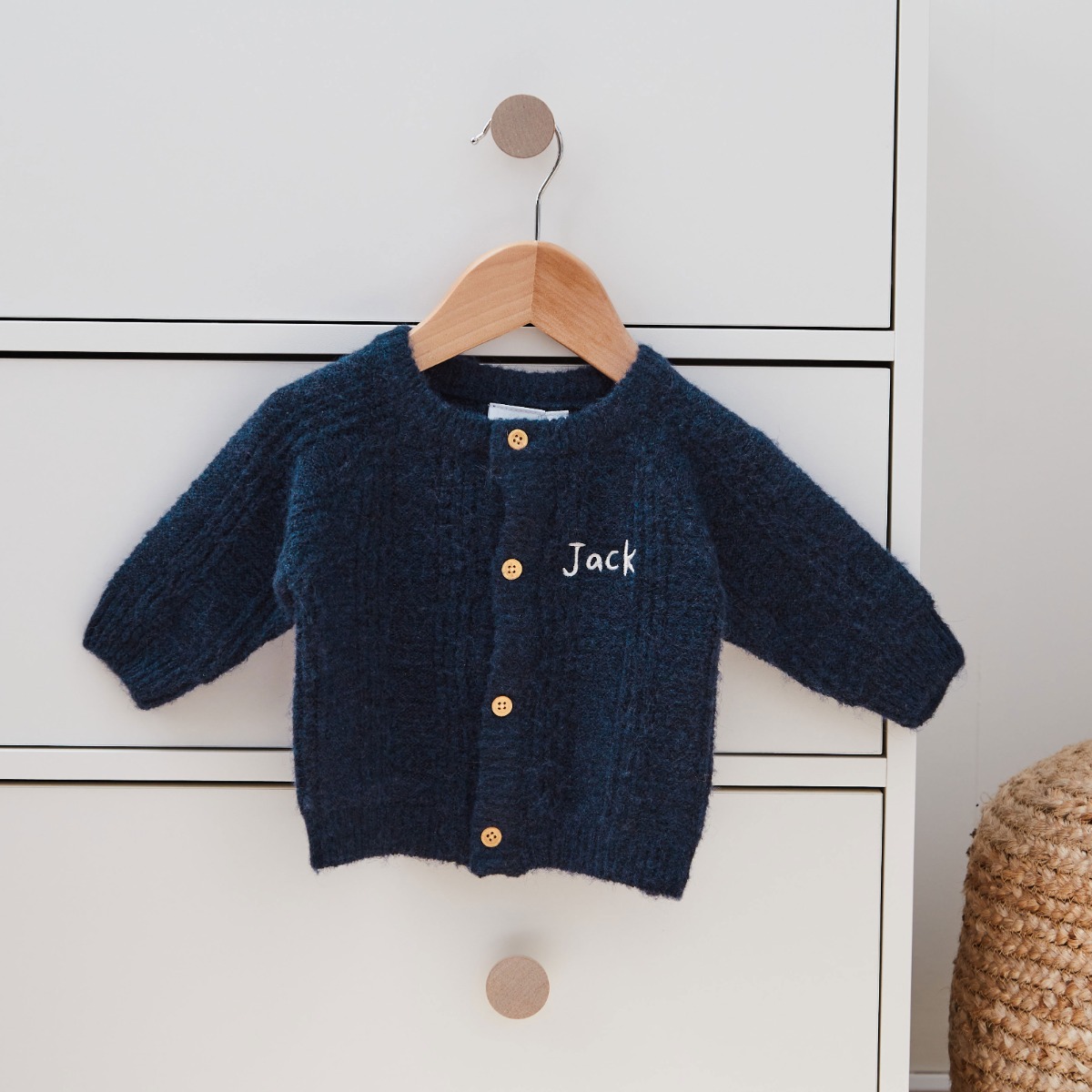 Personalised Kids’ Navy Knitted Cardigan by Name It