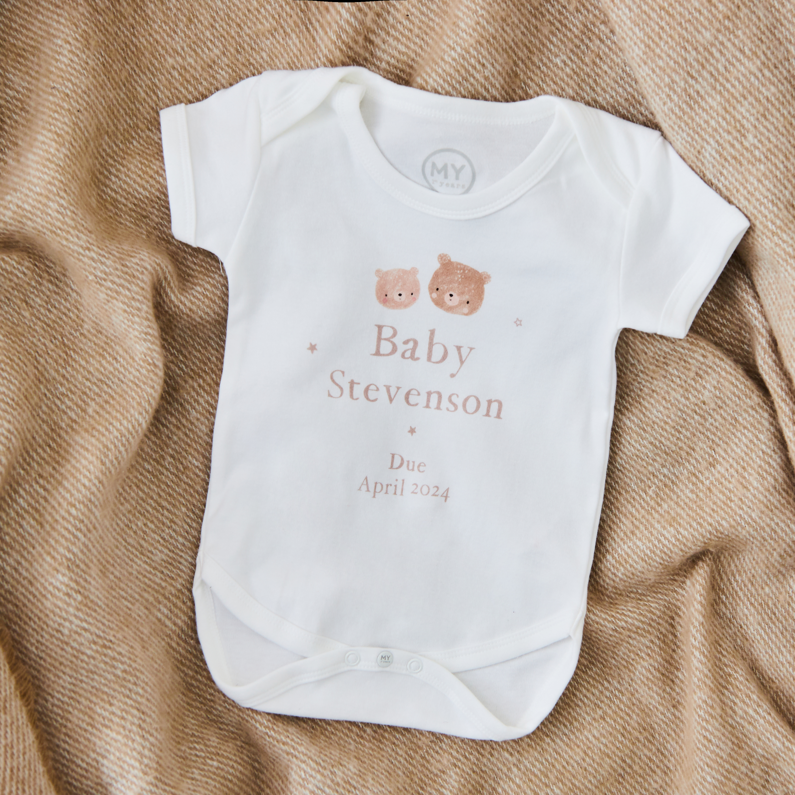 Personalised Baby Announcement White Bodysuit