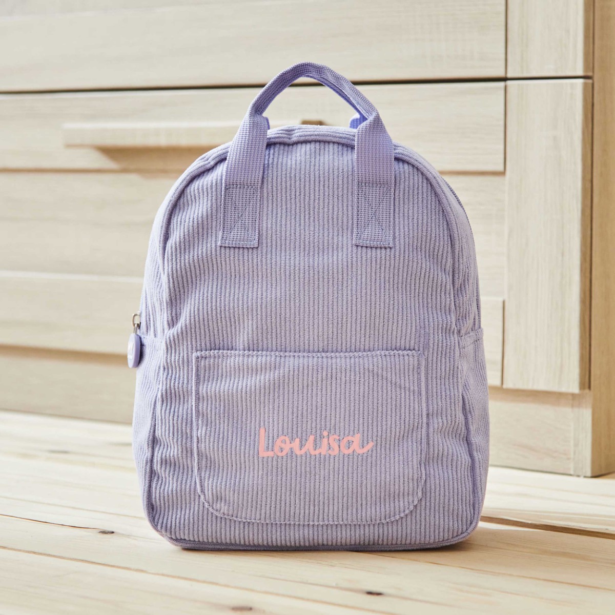 Personalised Lilac Cord Mini Backpack