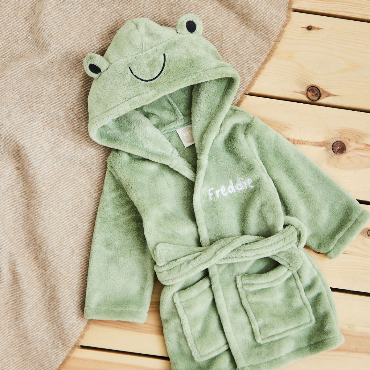 Personalised Frog Fleece Robe