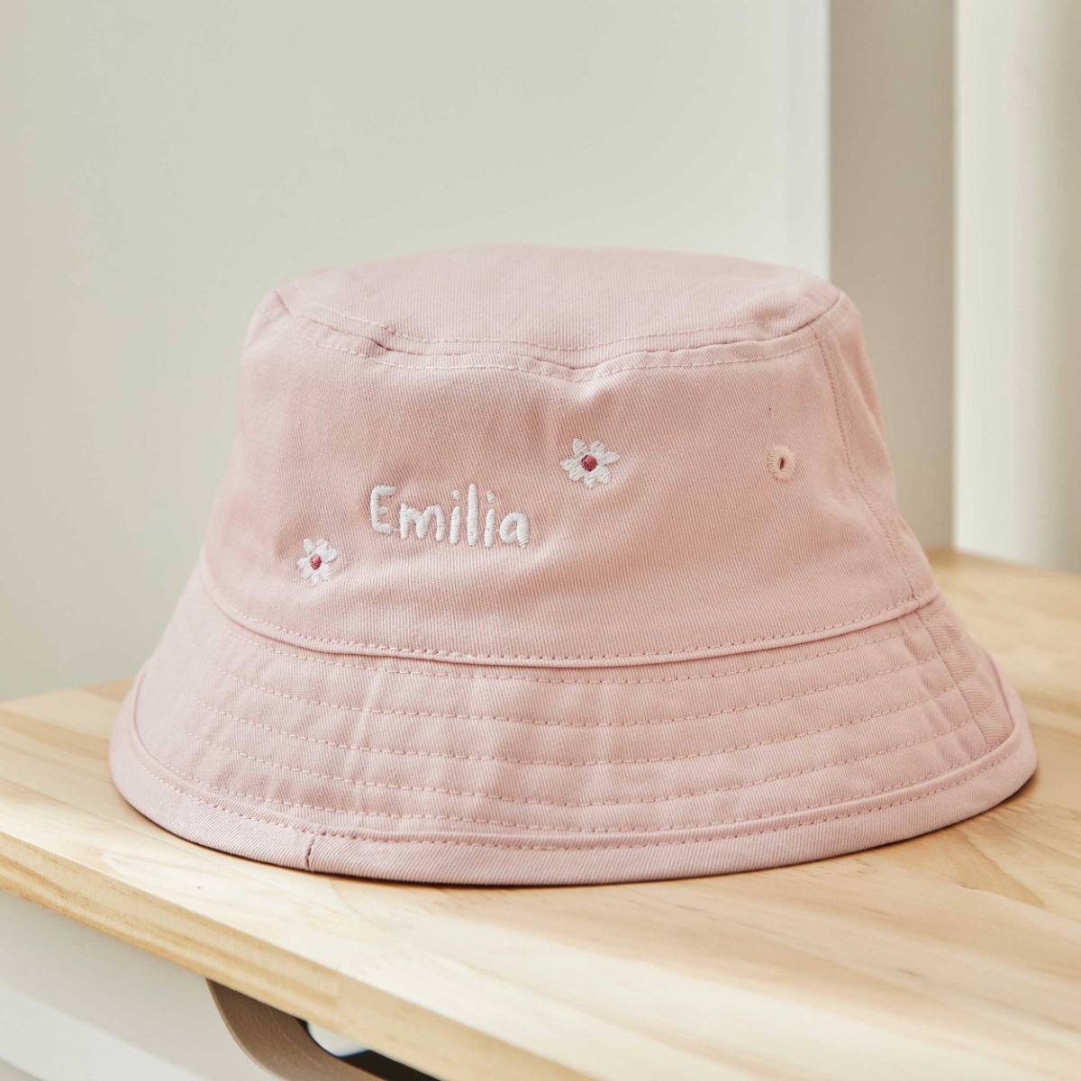 Personalised Daisy Pink Bucket Hat