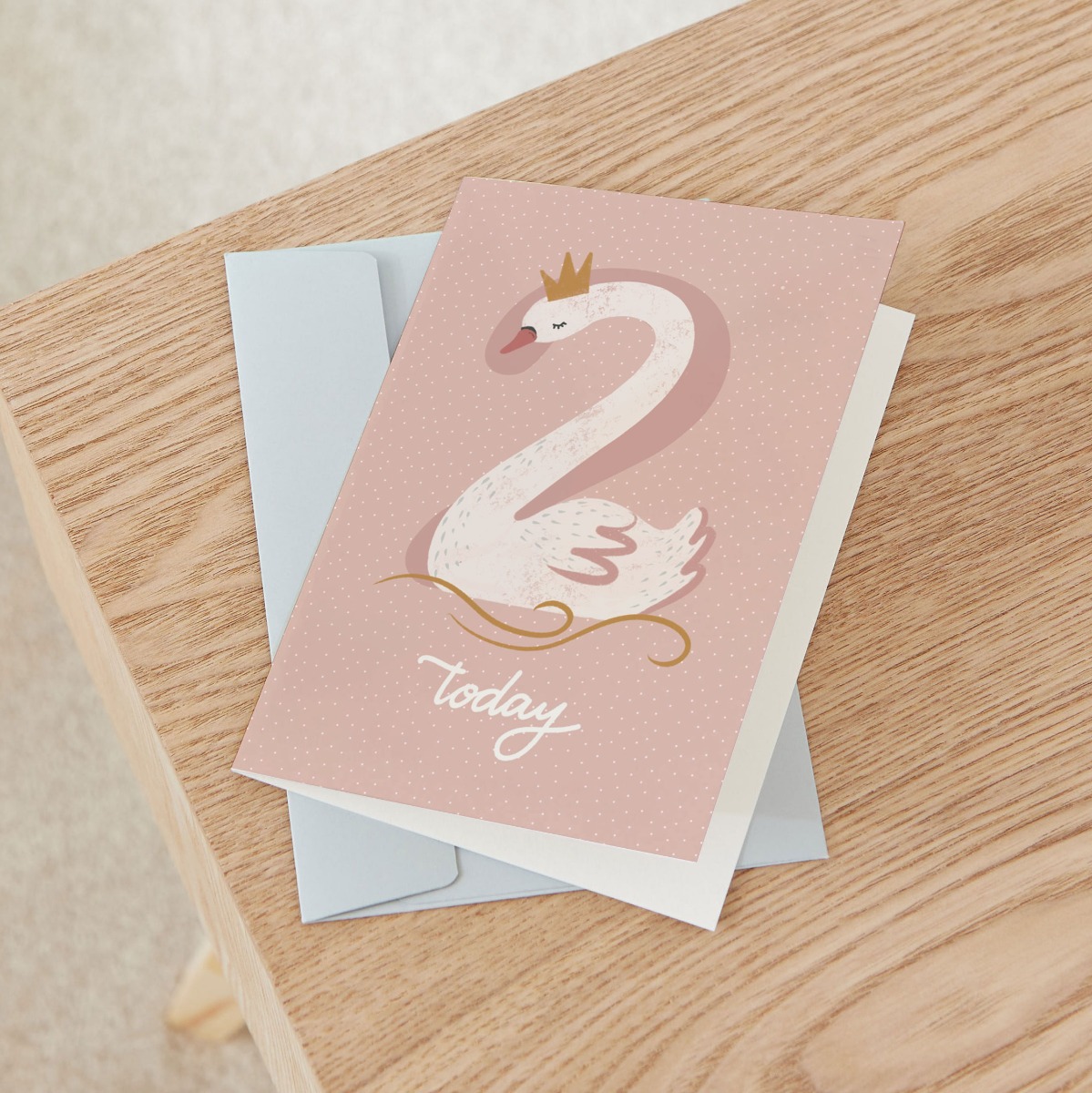 Personalised Swan Princess Design 2nd Birthday Card