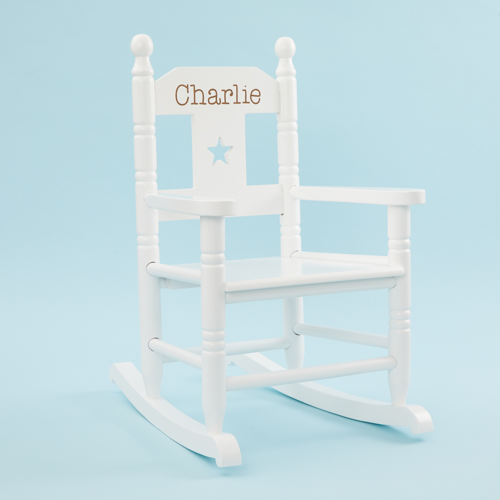 Personalised White Star Children's Rocking Chair