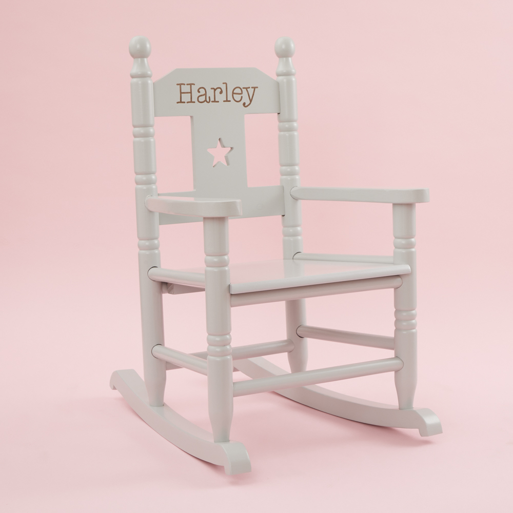 Personalised Grey Star Children's Rocking Chair