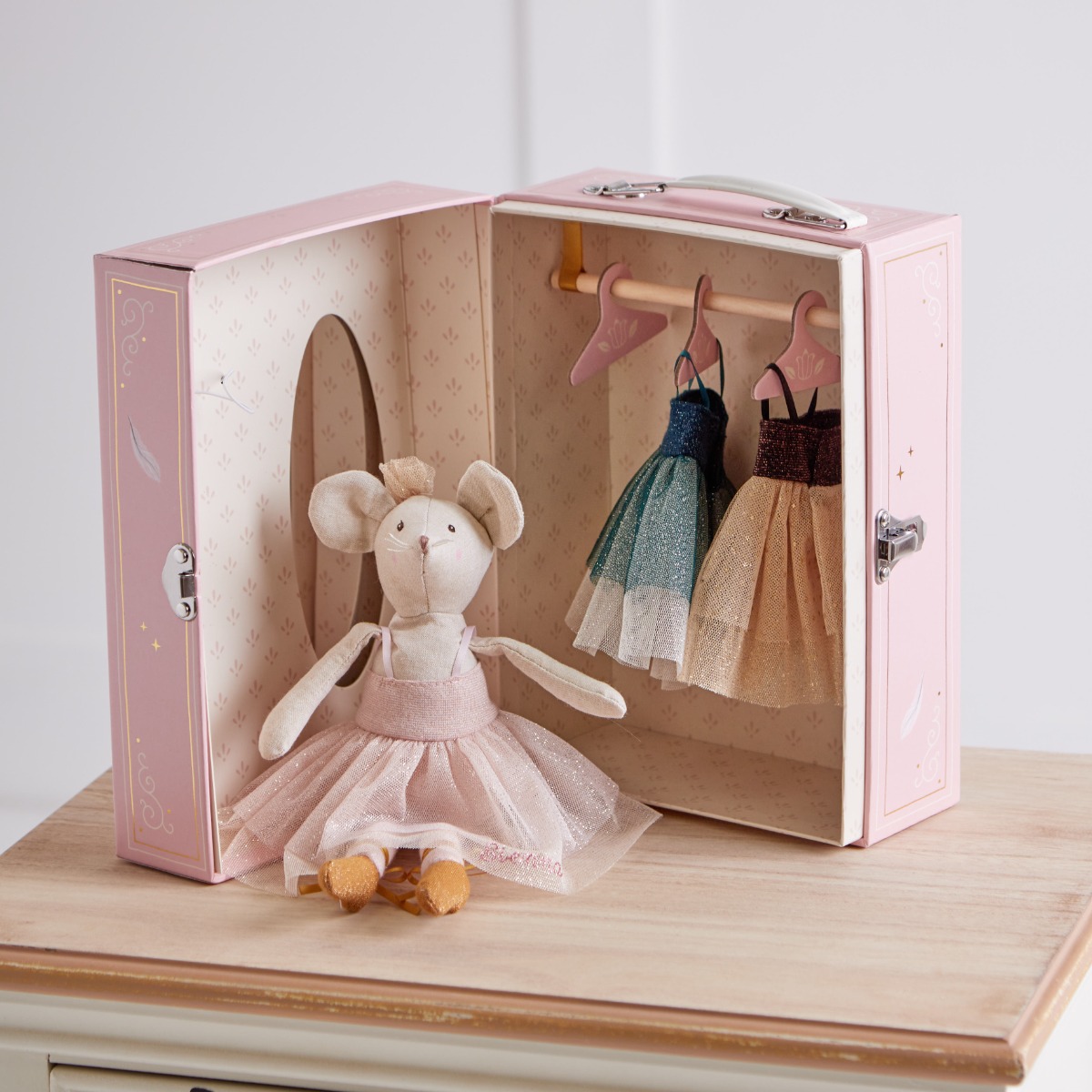Personalised Moulin Roty Mouse and Wardrobe Set