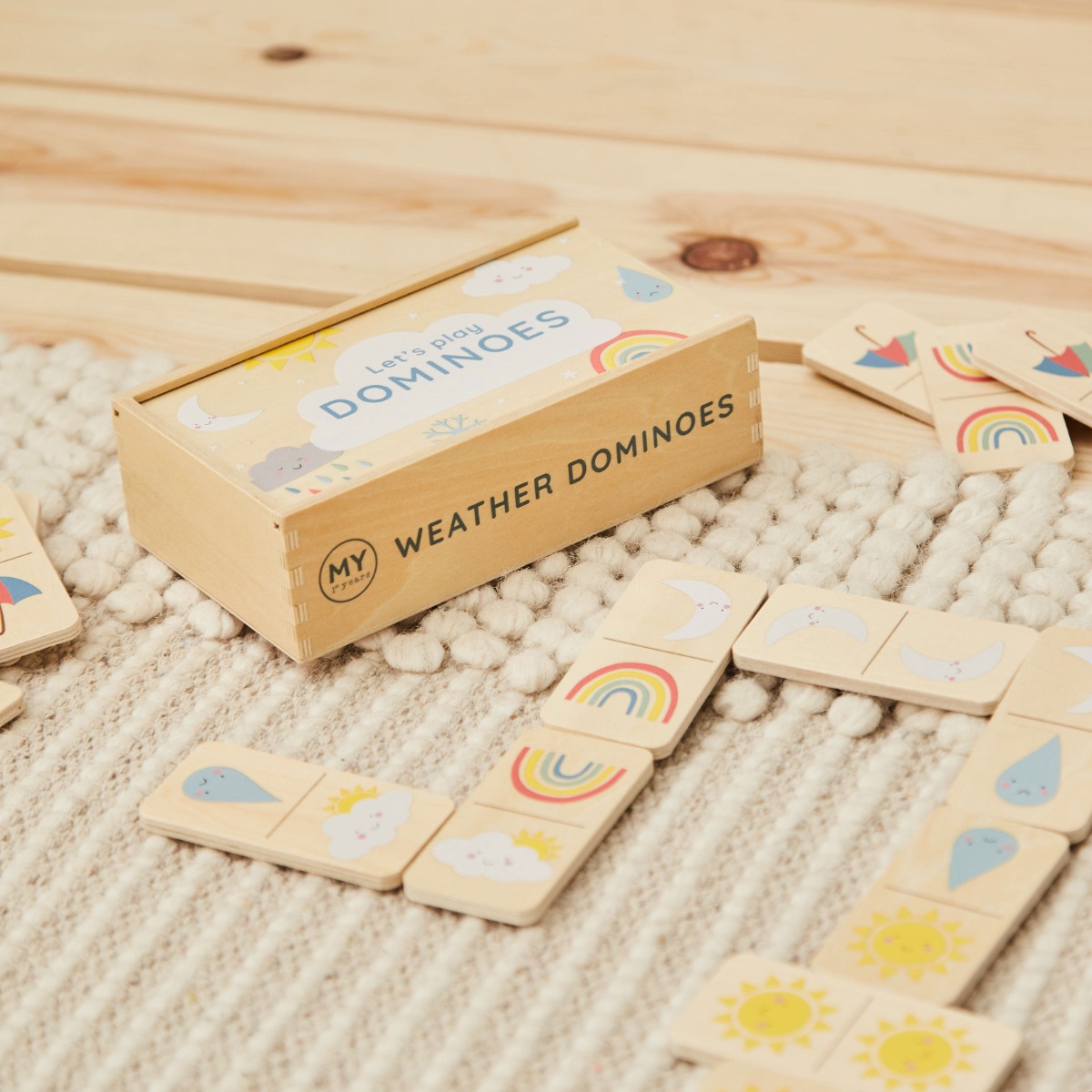 Image of Personalised Weather Wooden Domino Set