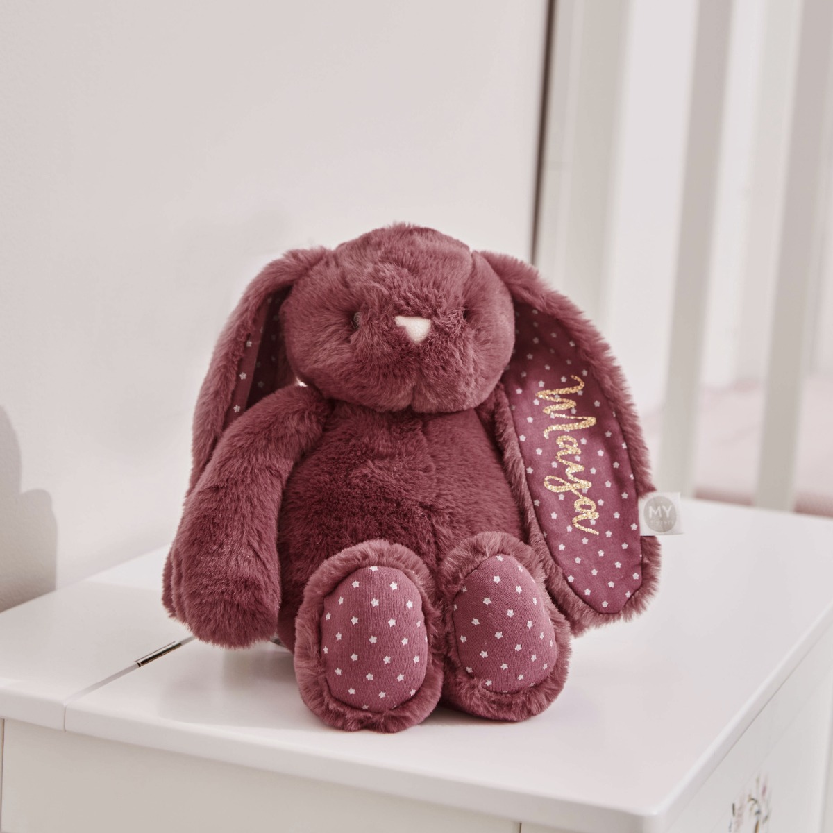 Personalised Berry Red Bunny Soft Toy