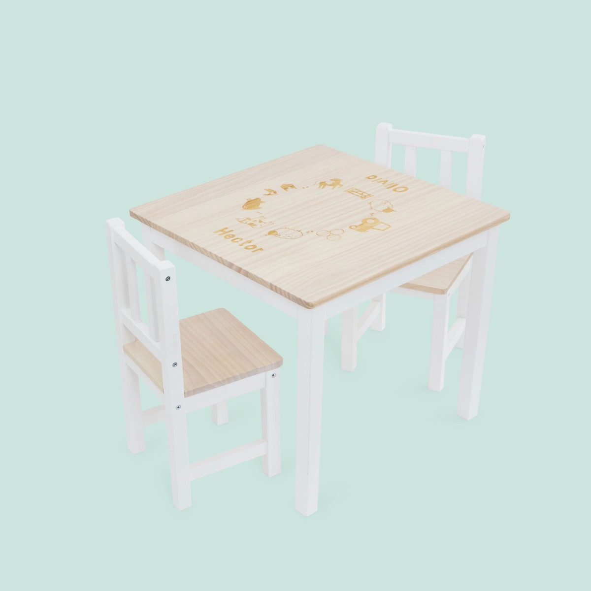 Personalised Farmyard Design Table and Chairs Set