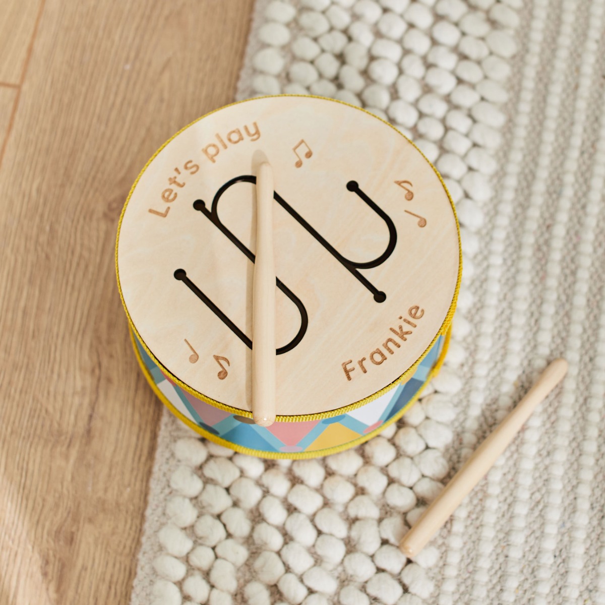 Personalised Wooden Drum Toy