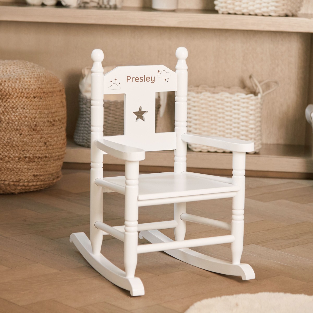 Personalised Cloud Design White Rocking Chair