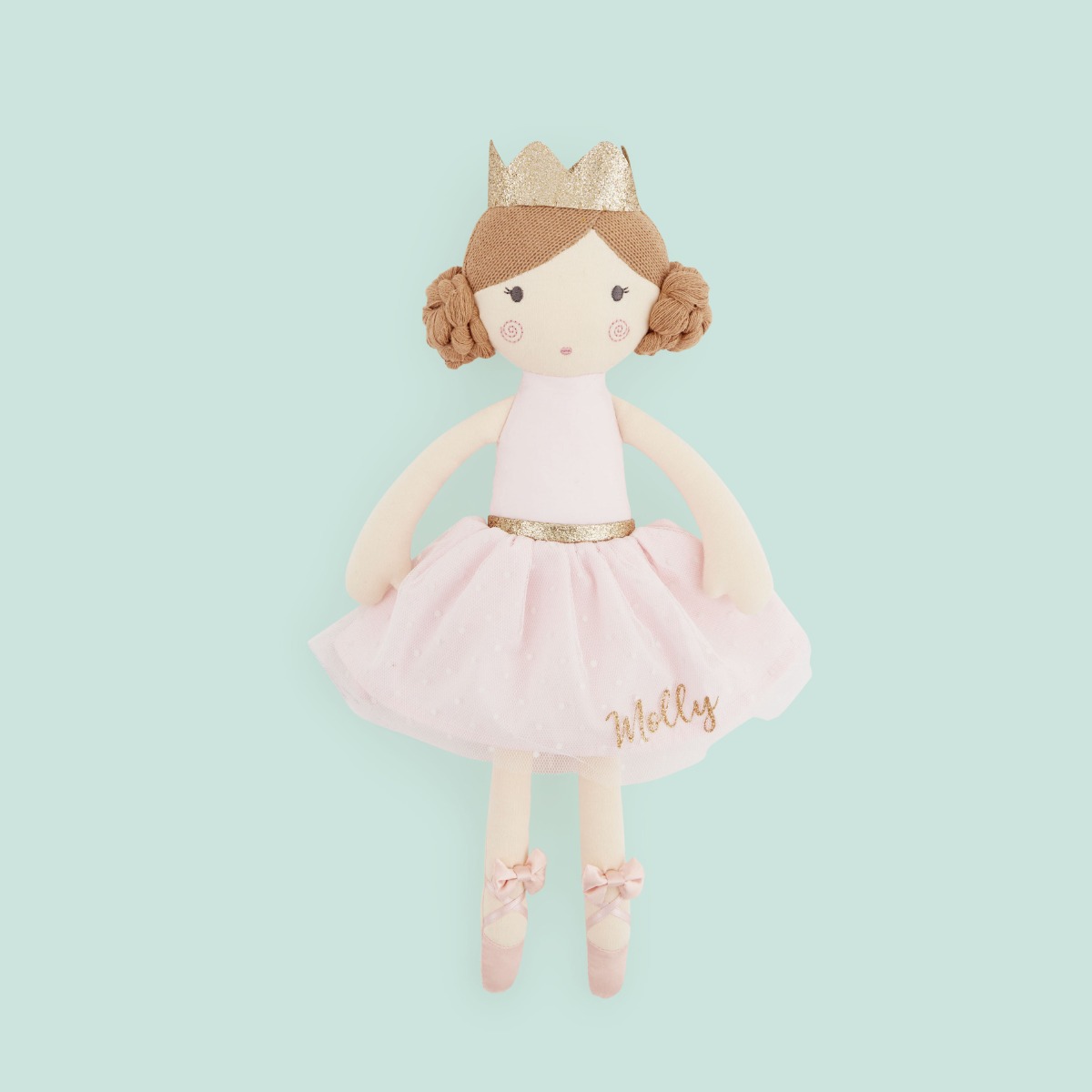 Personalised Brown Hair Ballerina Doll