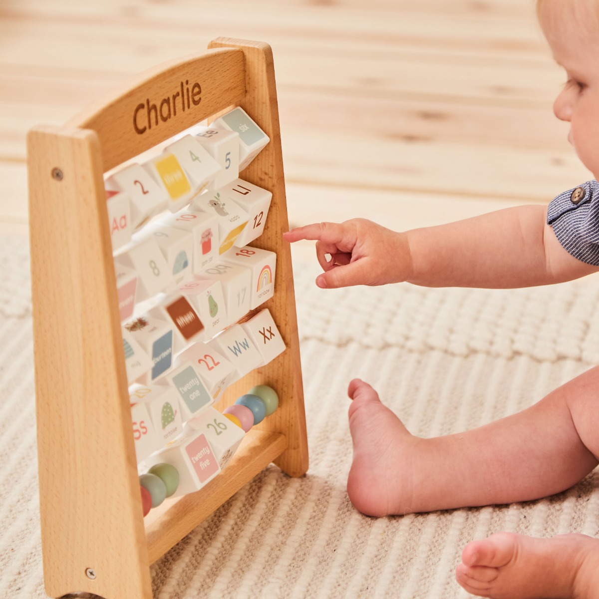 Personalised Wooden Alphabet Abacus Toy