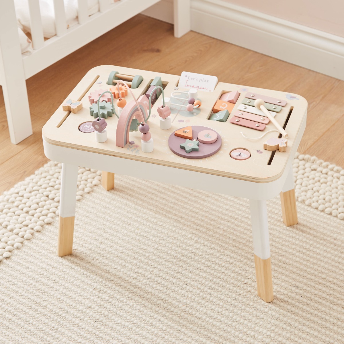 Personalised Pink Wooden Children's Activity Table
