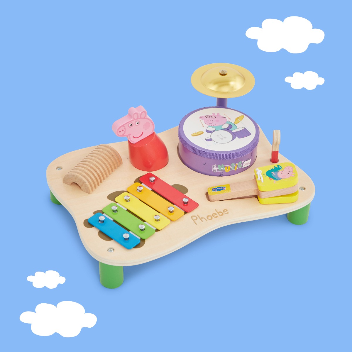 Personalised Peppa Pig Wooden Musical Table Playset