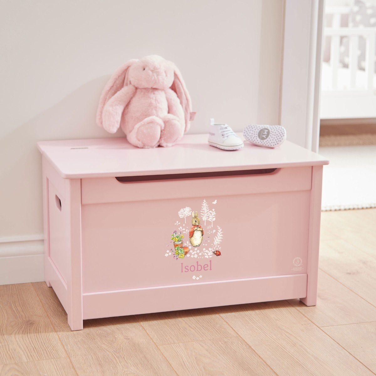 Personalised Flopsy Bunny Pink Toy Box