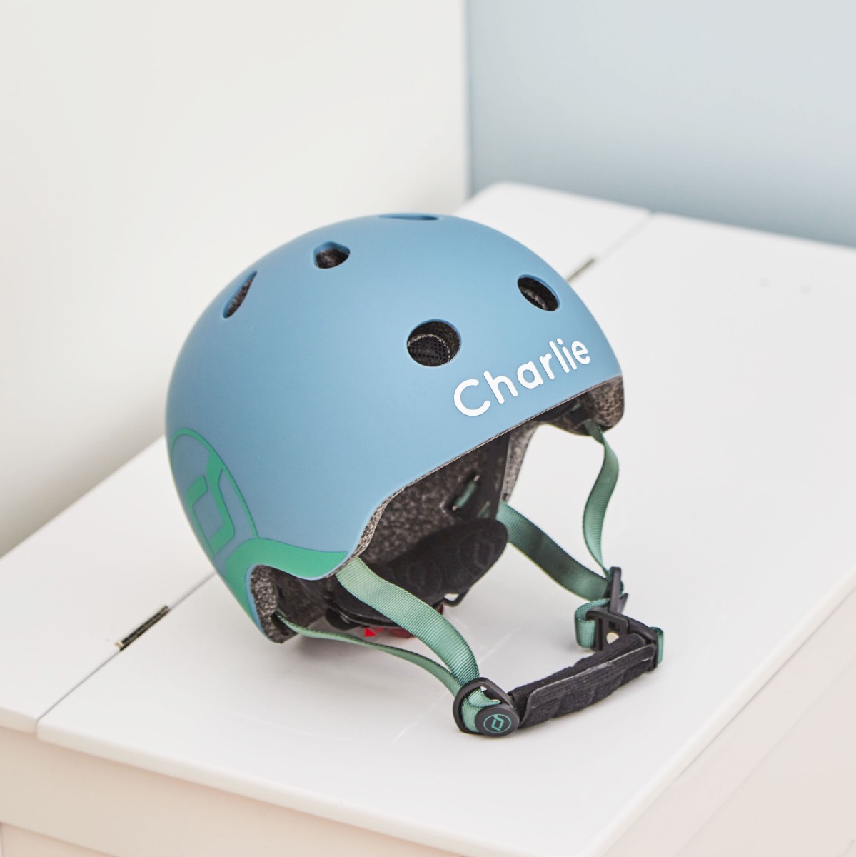 Personalised Scoot and Ride Steel Blue Helmet XXS-S