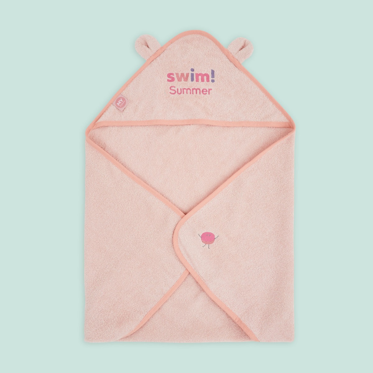 Personalised Swim! Pink Hooded Towel
