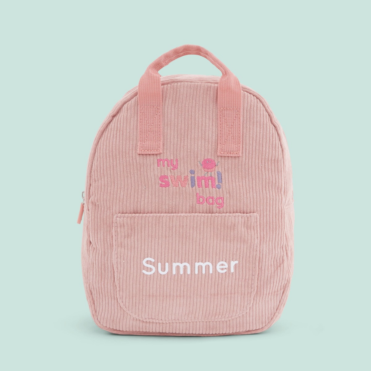 Swim! Personalised Pink Cord Mini Backpack