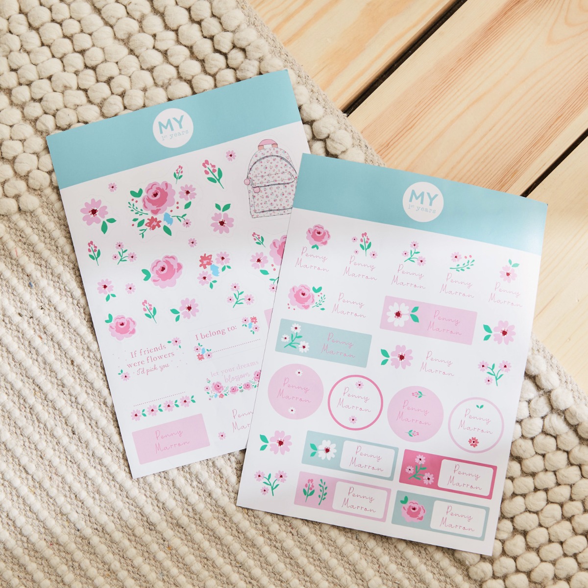 Personalised Ditsy Floral Sticker Pack