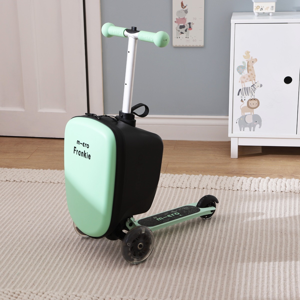 Personalised Micro Mint Suitcase Scooter
