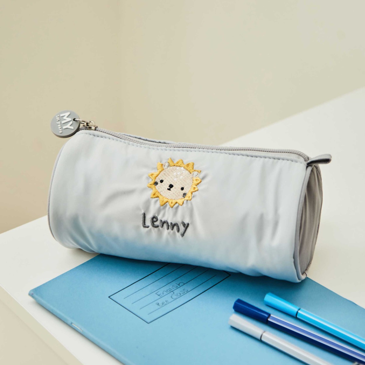 Personalised Lion Embroidered Pencil Case