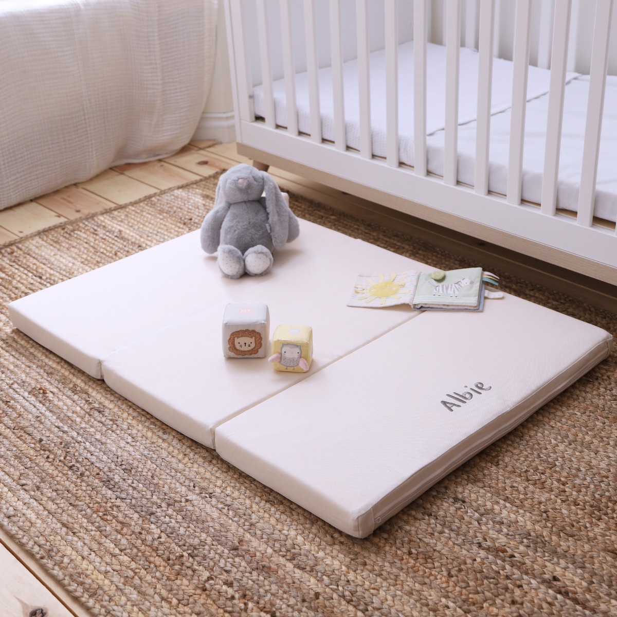 Personalised Off-White Fold-up Playmat