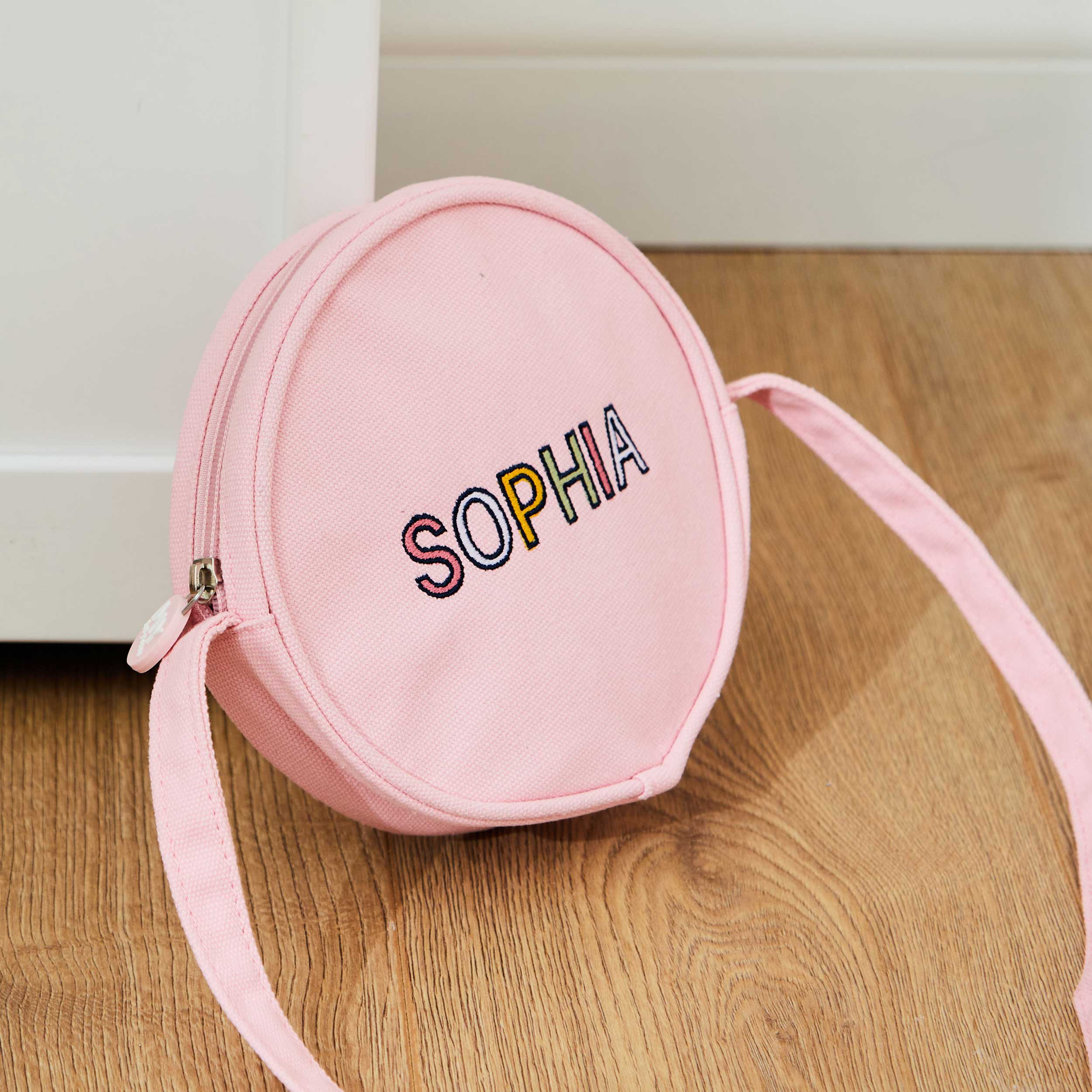 Personalised Pastel Letter Patch Pink Handbag