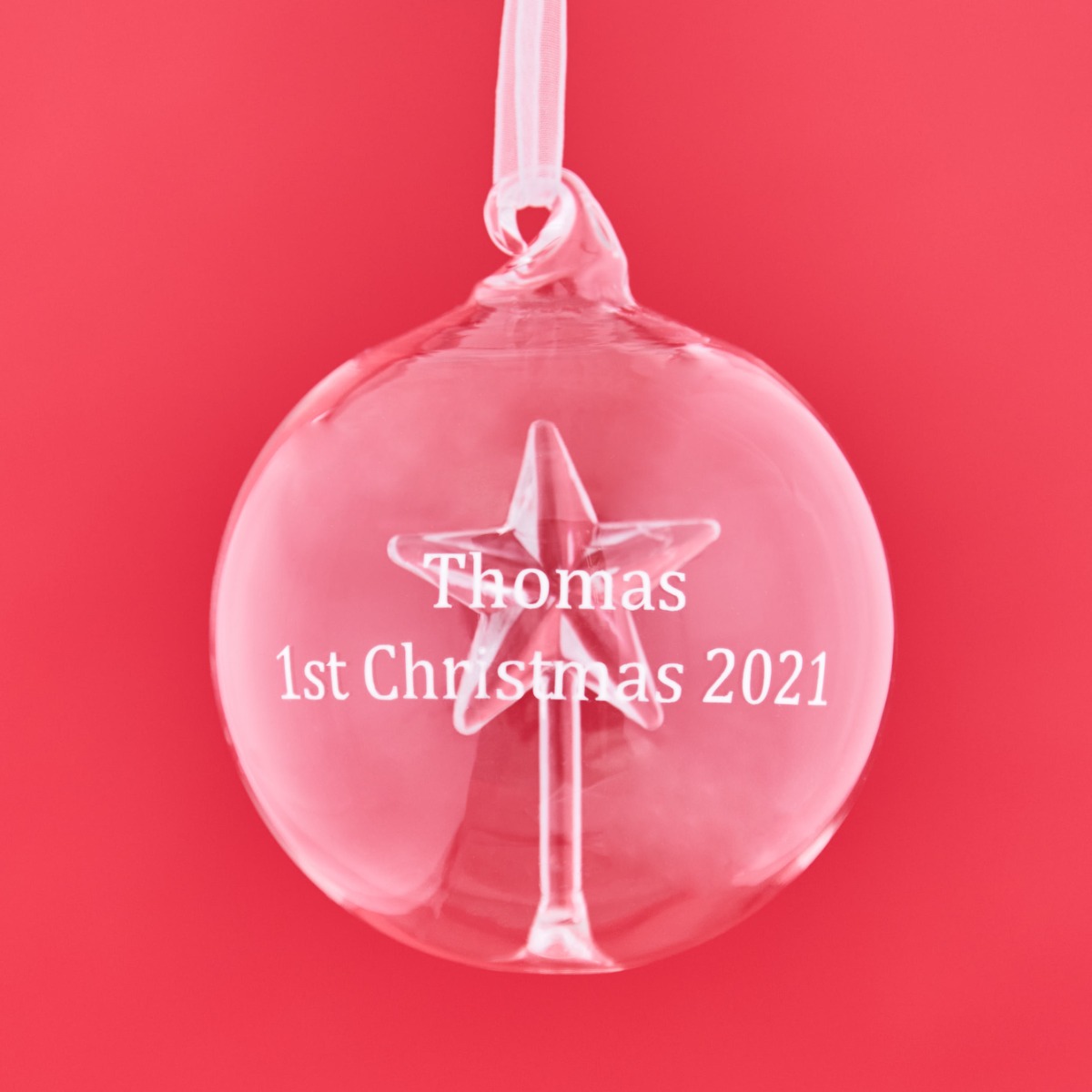 Personalised Glass Star Bauble