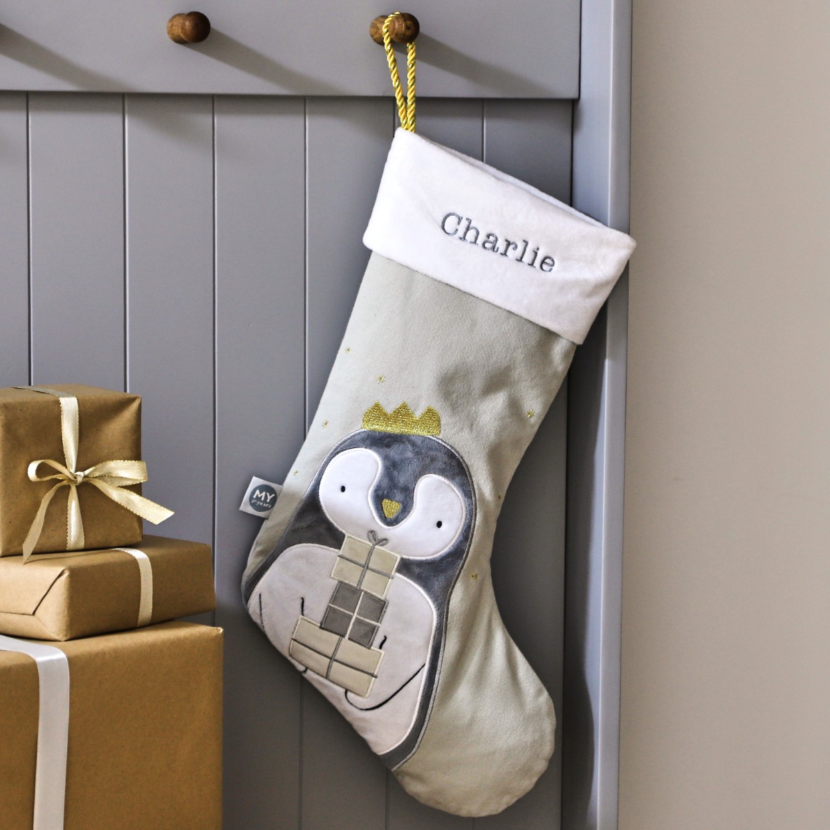 Image of Personalised Small Penguin Christmas Stocking