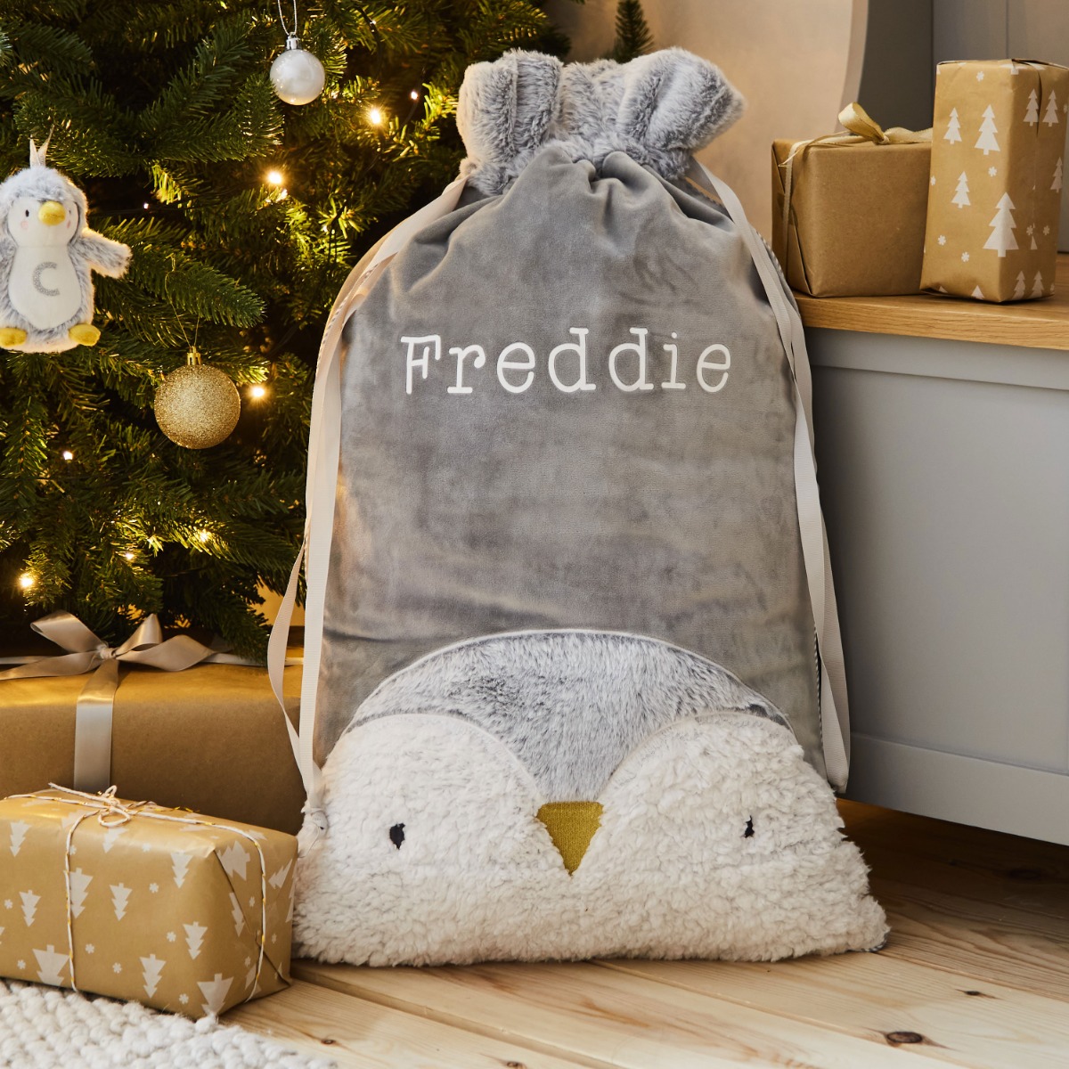 Personalised Penguin Christmas Sack