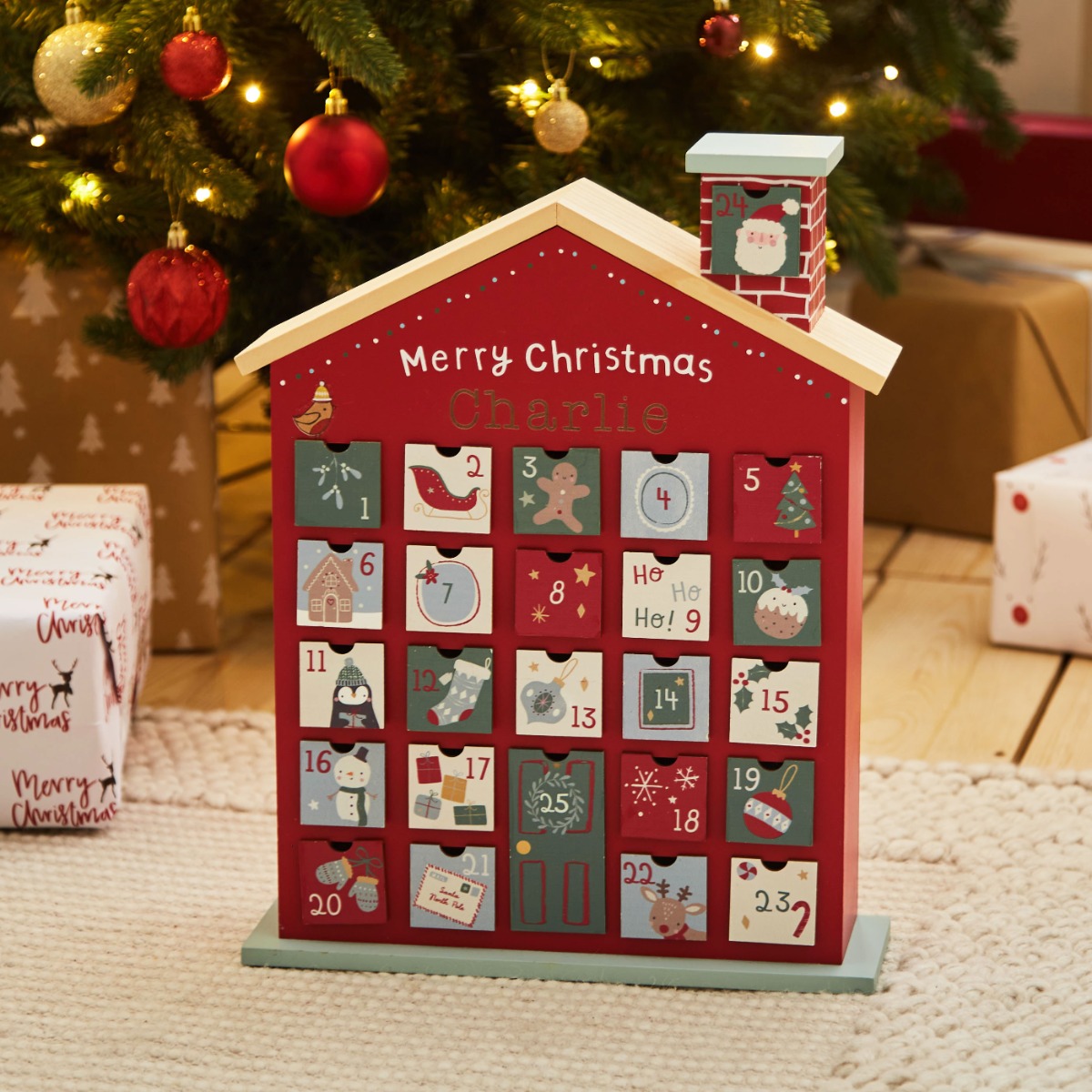 Personalised Christmas Advent Calendar House