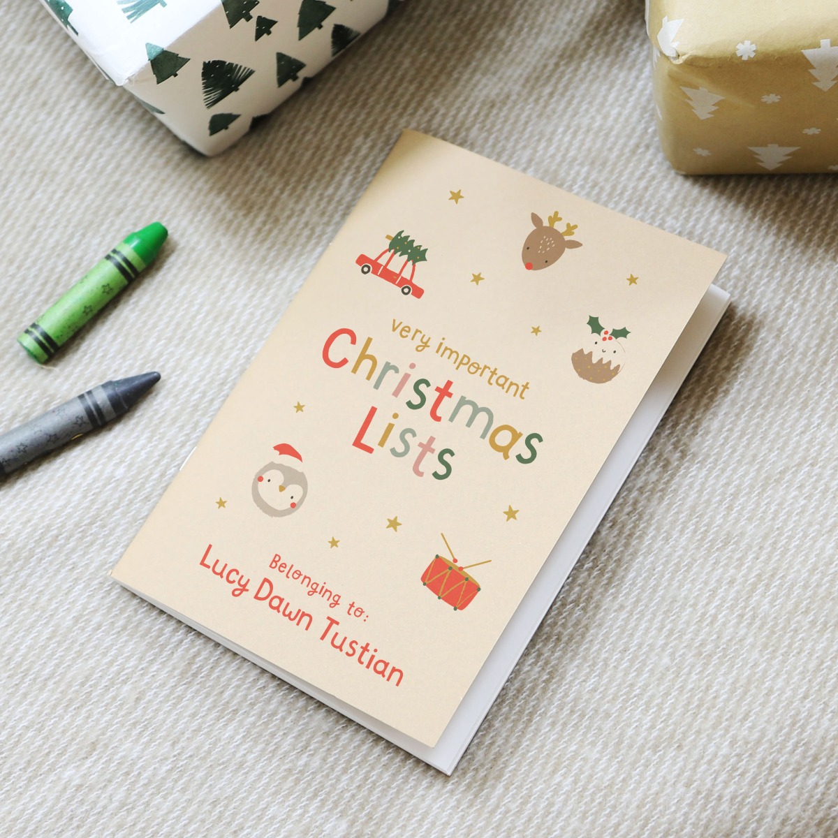 Personalised Christmas List Children's Notebook