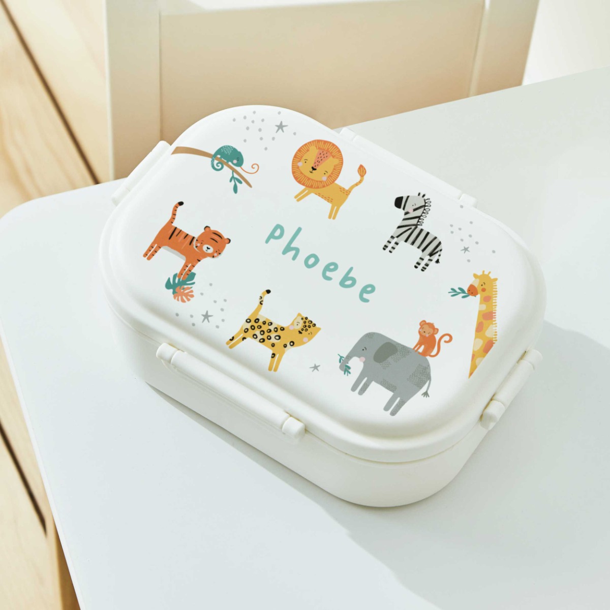 Personalised Safari White Lunchbox