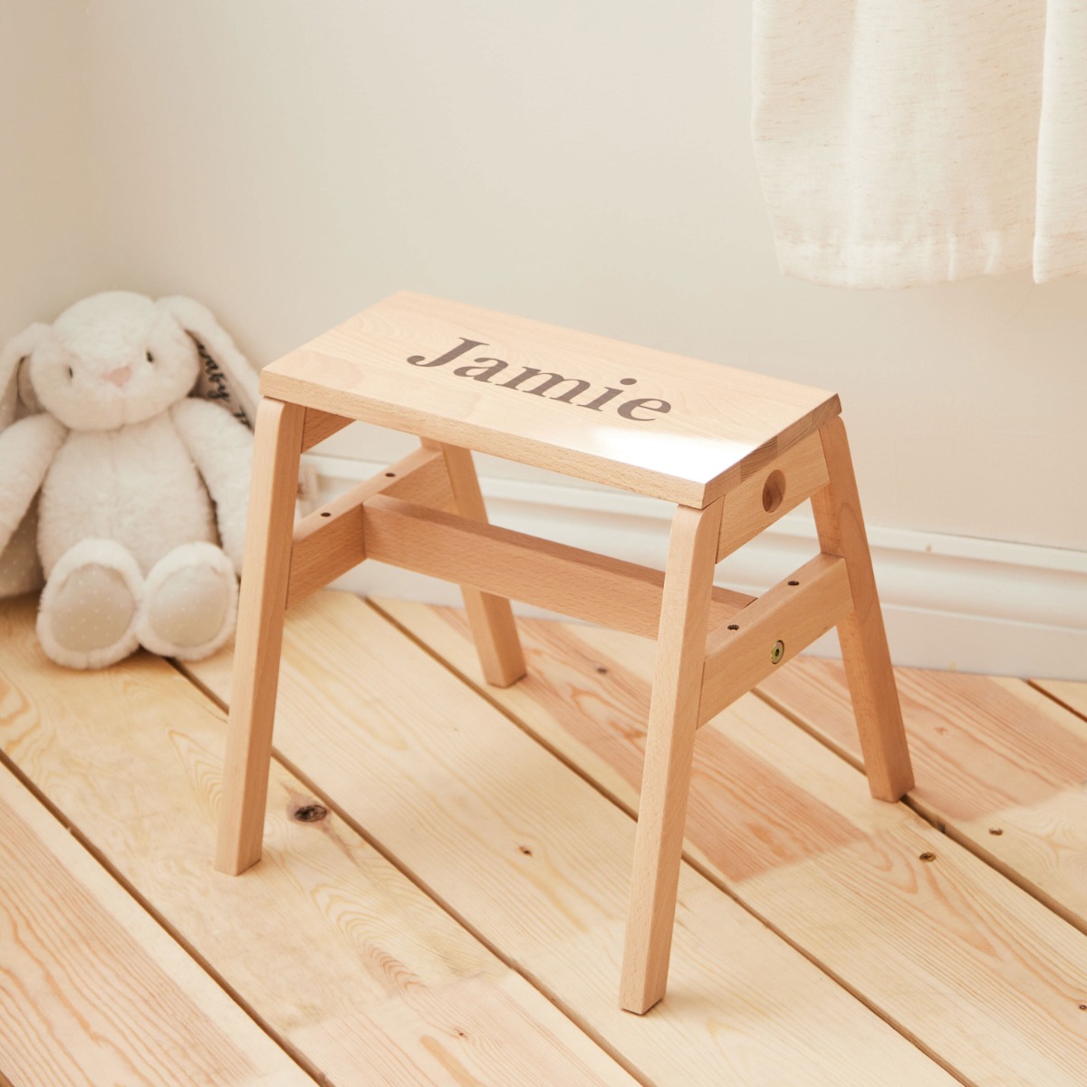 Personalised Kids Concept Adjustable Wooden Stool
