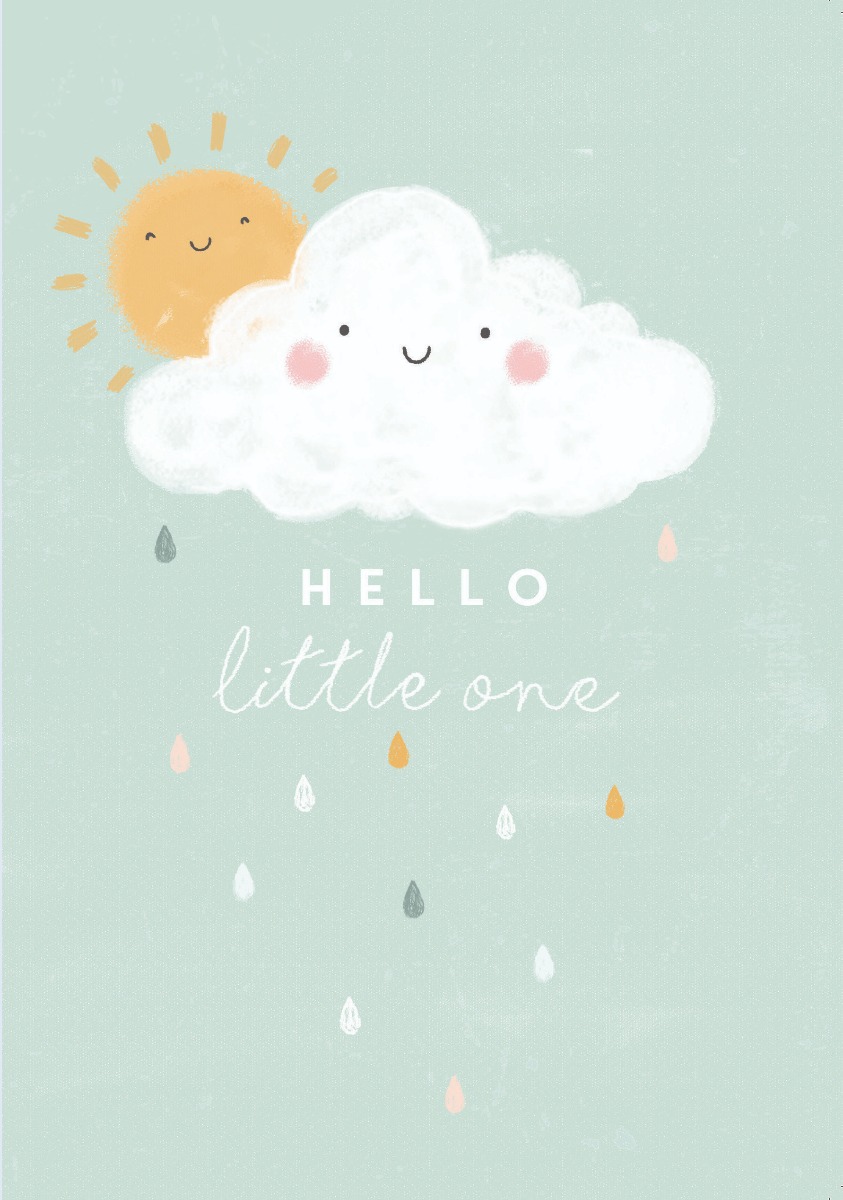 Image of Personalised Cloud New Baby Greetings Card