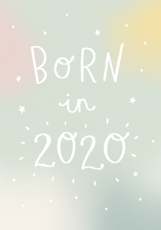 Personalised Born in 2020 Greetings Card 